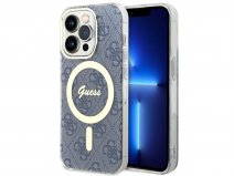 Guess Monogram MagSafe TPU Case Blauw - iPhone 15 hoesje