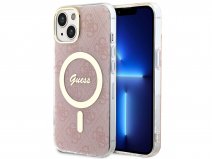 Guess Monogram MagSafe TPU Case Roze - iPhone 15 hoesje