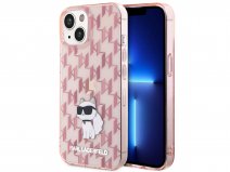 Karl Lagerfeld Choupette Monogram Case Roze - iPhone 15 hoesje