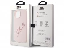 Karl Lagerfeld Metal Signature Case Roze - iPhone 15/14/13 hoesje