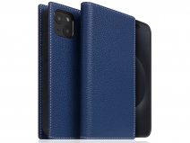 SLG Design D8 2in1 Leather Folio Navy Blue - iPhone 15 hoesje