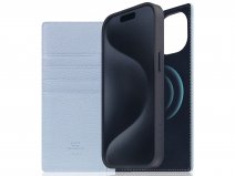 SLG Design D8 2in1 Leather Folio Powder Blue - iPhone 15 hoesje