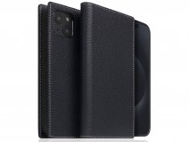 SLG Design D8 2in1 Leather Folio Black Blue - iPhone 15 hoesje