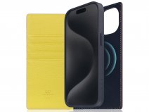 SLG Design D8 2in1 Leather Folio Lemon - iPhone 15 hoesje