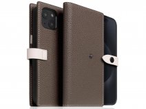 SLG Design D8 Edition 2in1 Leather Folio Etoff Cream - iPhone 15 hoesje