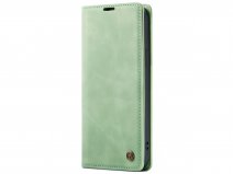 CaseMania Vintage Slim Bookcase Lichtgroen - iPhone 15 Plus hoesje