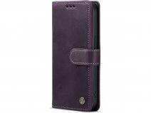 CaseMania Vintage Leather Case Paars - iPhone 15 Plus hoesje