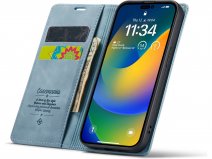 CaseMania Vintage Slim Bookcase Aqua - iPhone 15 Plus hoesje