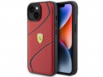 Ferrari Twist PU Leather Case Rood - iPhone 15 Plus Hoesje