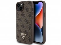 Guess Strass Triangle Monogram Case Bruin - iPhone 14 Plus/15 Plus hoesje