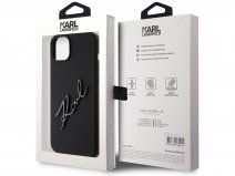 Karl Lagerfeld Metal Signature Case Zwart - iPhone 14 Plus/15 Plus hoesje