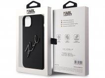 Karl Lagerfeld Metal Signature Case Zwart - iPhone 15 Plus hoesje