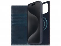 SLG Design D7 Italian Wax Leer Blauw - iPhone 15 Plus hoesje