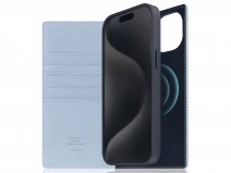 SLG Design D8 2in1 Leather Folio Powder Blue - iPhone 15 Plus hoesje