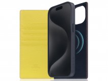 SLG Design D8 2in1 Leather Folio Lemon - iPhone 15 Plus hoesje