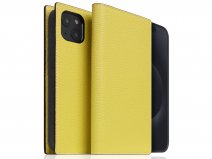 SLG Design D8 2in1 Leather Folio Lemon - iPhone 15 Plus hoesje