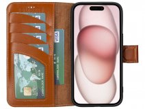 Solidenz Top Grain Leather Wallet Cognac - iPhone 15 Plus Hoesje Leer