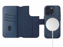 Accezz Leather 2in1 Bookcase MagSafe Donkerblauw - iPhone 15 Pro Hoesje Leer