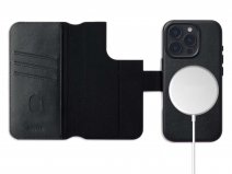 Accezz Leather 2in1 Bookcase MagSafe Zwart - iPhone 15 Pro Hoesje Leer