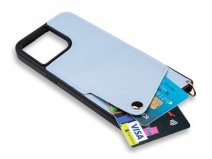 CaseMania Crossbody Card Case met Koord - iPhone 15 Pro Hoesje Blauw