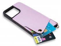 CaseMania Crossbody Card Case met Koord - iPhone 15 Pro Hoesje Lila Paars