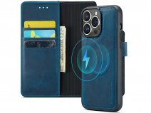 CaseMania 2in1 Magnetic Leather Bookcase Blauw - iPhone 15 Pro Hoesje Leer