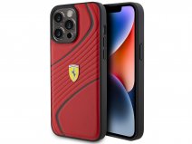 Ferrari Twist PU Leather Case Rood - iPhone 15 Pro Hoesje