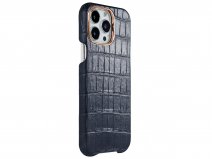 Gatti Classica Alligator Case iPhone 15 Pro hoesje - Blue Navy/Rose Gold