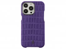 Gatti Classica Alligator Case iPhone 15 Pro hoesje - Mauve Purple/Gunmetal