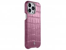 Gatti Classica Alligator Case iPhone 15 Pro hoesje - Pink Camellia/Steel