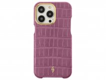 Gatti Classica Alligator Case iPhone 15 Pro hoesje - Pink Camellia/Gold