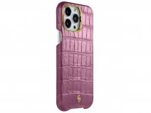 Gatti Classica Alligator Case iPhone 15 Pro hoesje - Pink Camellia/Gold