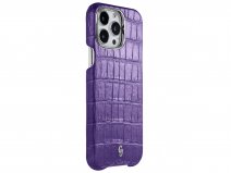 Gatti Classica Alligator Case iPhone 15 Pro hoesje - Mauve Purple/Steel