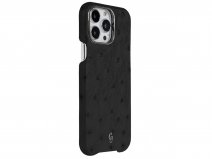 Gatti Classica Ostrich Case iPhone 15 Pro hoesje - Black Matt/Gunmetal