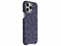 Gatti Classica Ostrich Case iPhone 15 Pro hoesje - Blue Gibilterra/Gunmetal