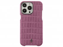 Gatti Classica Alligator Case iPhone 15 Pro hoesje - Pink Camellia/Gunmetal