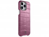 Gatti Classica Alligator Case iPhone 15 Pro hoesje - Pink Camellia/Gunmetal