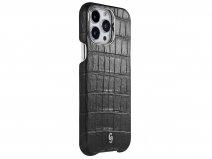 Gatti Classica Alligator Case iPhone 15 Pro hoesje - Intense Matt Black/Steel