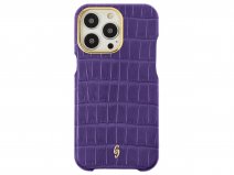 Gatti Classica Alligator Case iPhone 15 Pro hoesje - Mauve Purple/Gold