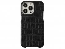 Gatti Classica Alligator Case iPhone 15 Pro hoesje - Intense Matt Black/Gunmetal