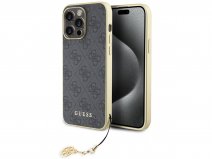 Guess 4G Monogram Charm Case Grijs - iPhone 15 Pro hoesje