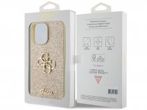 Guess Big 4G Glitter Case Goud - iPhone 15 Pro hoesje