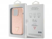 Guess Triangle Croco Case Roze - iPhone 15 Pro hoesje