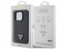 Guess Triangle Croco Case Zwart - iPhone 15 Pro hoesje