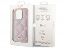 Guess Diamond Quilted Puffer Case Roze - iPhone 15 Pro hoesje