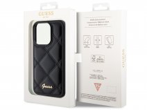 Guess Diamond Quilted Puffer Case Zwart - iPhone 15 Pro hoesje