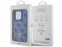 Guess Strass Triangle Monogram Case Blauw - iPhone 15 Pro hoesje