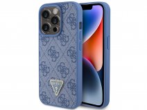 Guess Strass Triangle Monogram Case Blauw - iPhone 15 Pro hoesje