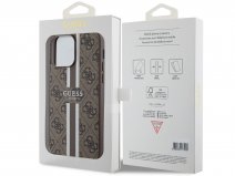 Guess College Monogram Case Bruin - iPhone 15 Pro hoesje