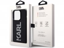 Karl Lagerfeld 3D Glitter Logo Case Zwart - iPhone 15 Pro hoesje